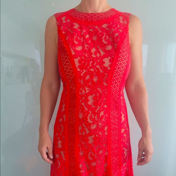 BCBG Avril Red Berry Lace Dress - Picture 5 of 8